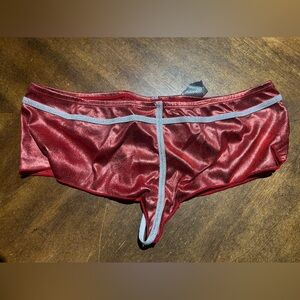 New With Defects Dreamgirl Red w/ Silver Christmas Packaged Themed Holiday Panty